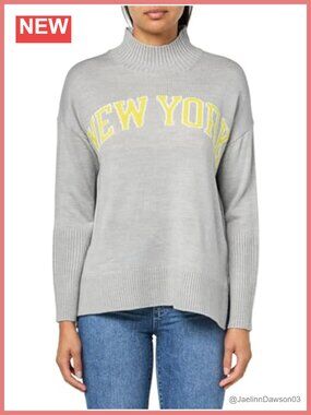 Womens Varsity Pullover Sweater Soft Warm Crew Neck Long Sleeve